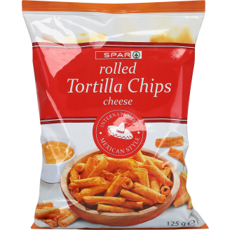 Tortillasnacks SPAR 125 g rullattu juusto