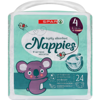 Teippivaippa SPAR 24 kpl koko 4, 8-16 kg