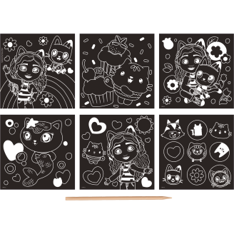 Raaputuskortti Gabbyn nukketalo 6 kpl + kynä