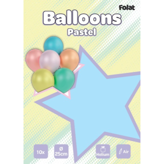 Ilmapallo Folat 10 kpl pastellimix