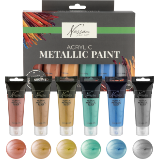 Akryyliväri Nassau Fine Art 6 x 75 ml metallihohto