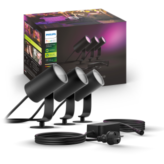 Ulkokohdevalaisin Philips Hue Lily 3x8W 24V, musta