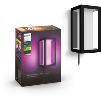 Ulkoseinävalaisin Philips Hue Impress White and Color Ambiance, musta
