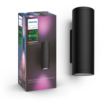 Ulkoseinävalaisin Philips Hue Appear White and Color Ambiance 2x8W, musta