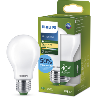 LED-lamppu Philips Ultra Efficient 40 W E27 2700 K huurrettu