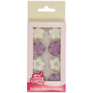 Kakkukoriste FunCakes 24 kpl kukkalajitelma violetti, syötävä