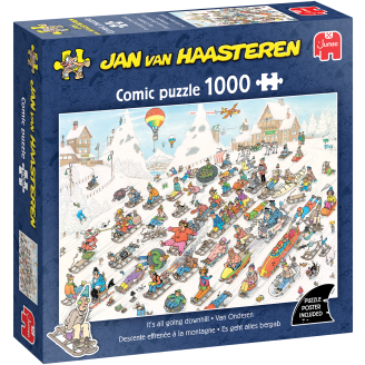 Palapeli Jumbo 1000 palaa Jan van Haasteren It's All Going Downhill