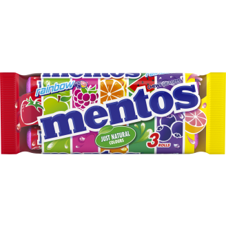 Mentos Rainbow 3 x 37,5 g hedelmäpastilli