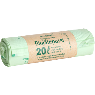 Biojätepussi bioMat 15 kpl 20 l sangoilla