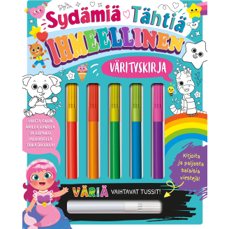 Värityskirja Readme.fi Ihmeellinen sisältää kyniä
