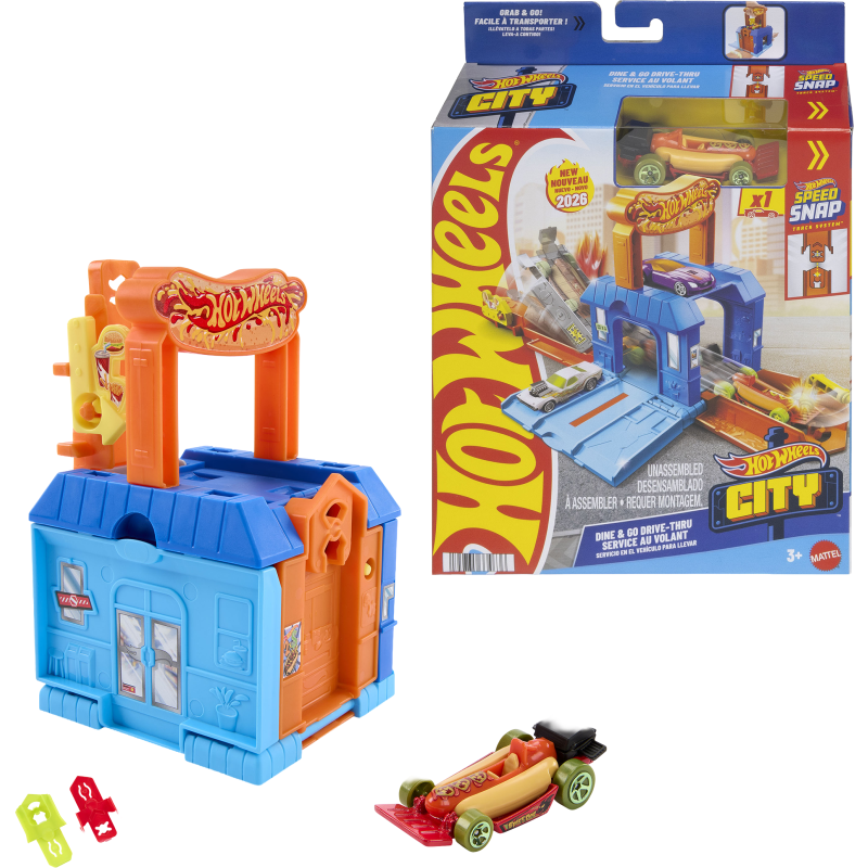 Leikkisetti Hot Wheels Fold & Go, Dine & Go Drive-Thru
