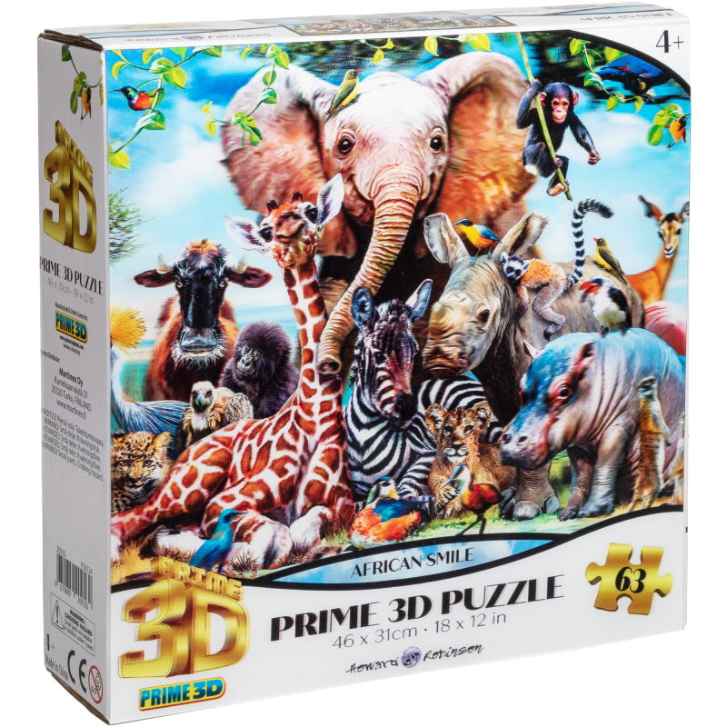 Palapeli 63 palaa 3D African Smile