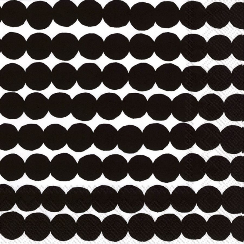 Lautasliina Marimekko 33 cm Räsymatto musta