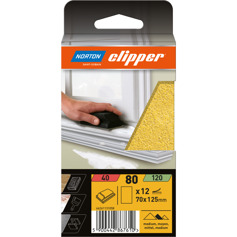Karhunkieliarkki Norton Clipper 150 x 115 mm medium, 5 kpl