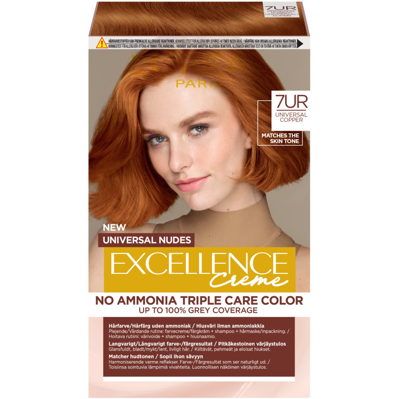 Kestoväri Loreal Excellence Creme Universal Nudes 7UC Copper