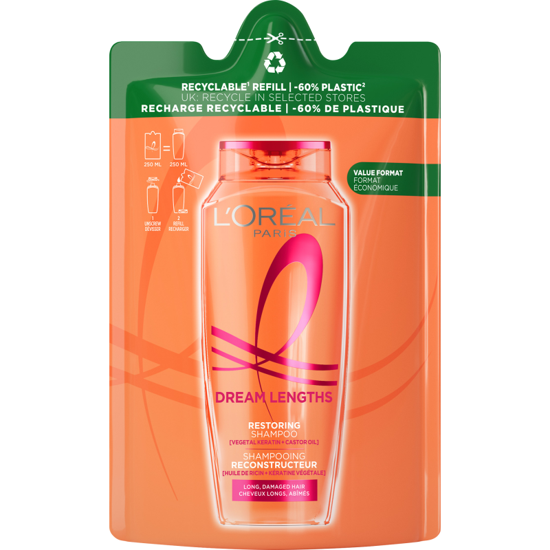 Shampoon täyttöpakkaus Loreal Elvital 250 ml Dream Length