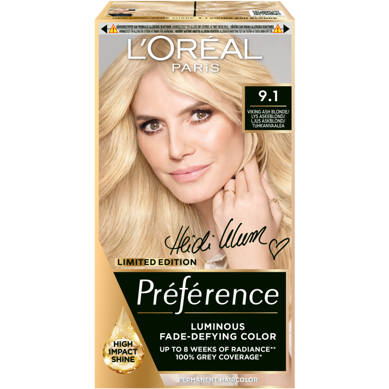 Kestoväri Loreal Preference 9.1 Viking Ash Blonde tuhkanvaalea