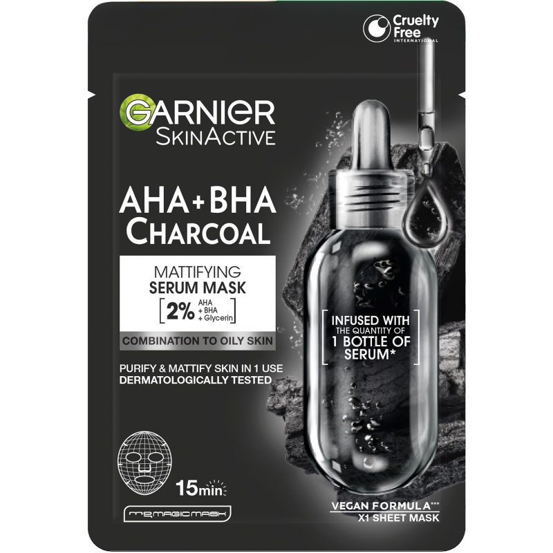 Kasvonaamio Garnier 32 g Black Tissue Pure Charcoal Black Algae