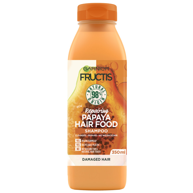 Shampoo Garnier 350 ml Papaya Hair Food vaurioituneille hiuksille