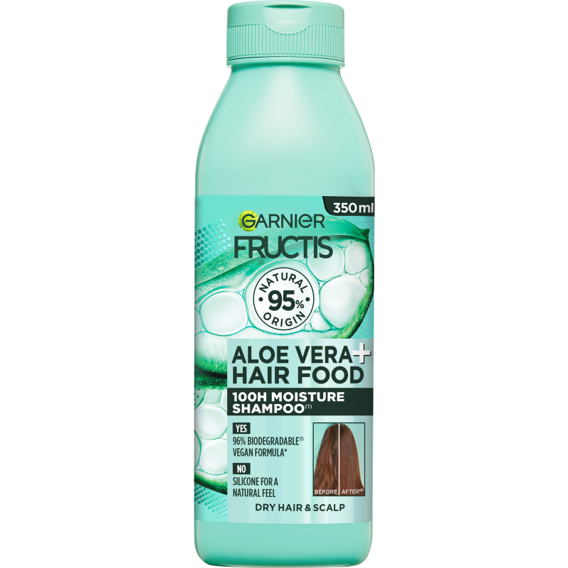 Shampoo Garnier 350 ml Aloe Vera Hair Food normaaleille ja kuiville hiuksille