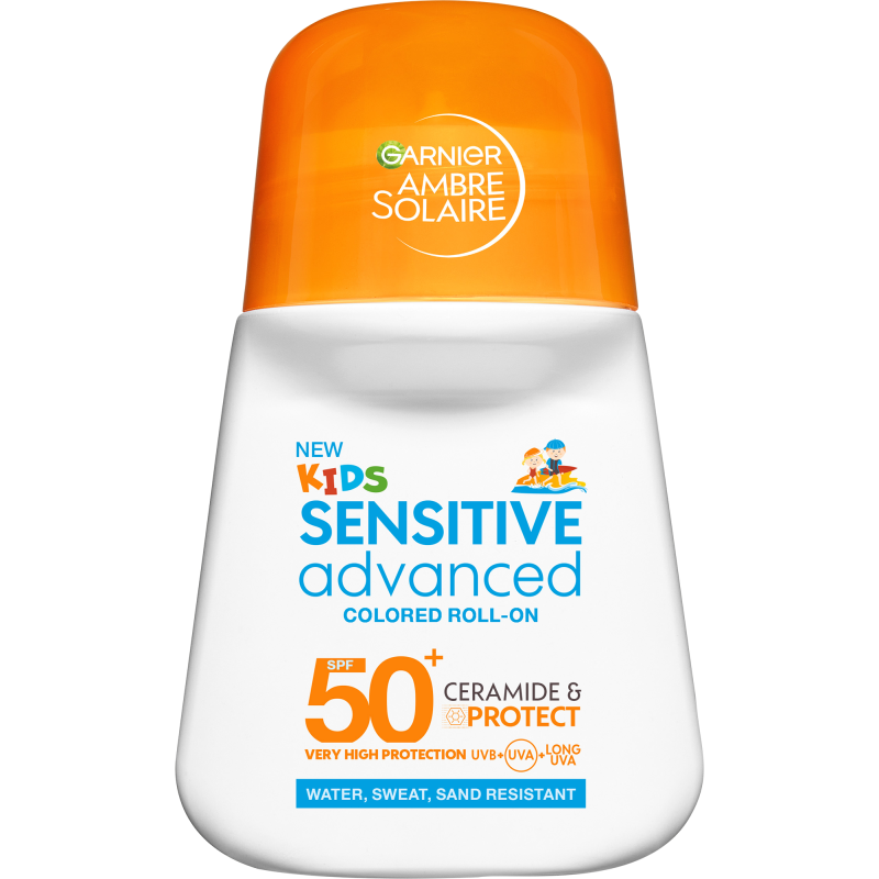 Aurinkosuoja Garnier Ambre Solaire 50 ml Sensitive Advanced Kids Roll-on SPF 50+