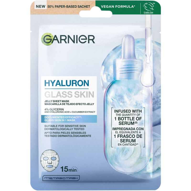 Kangasnaamio Garnier 27 g Hyaluron Glass Skin Jelly