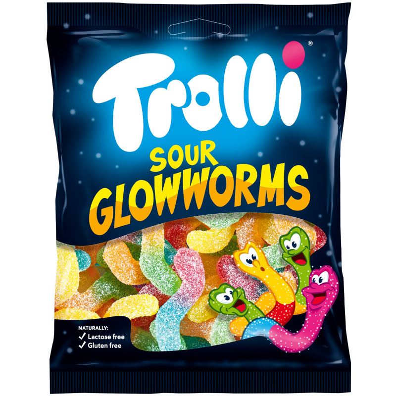 Glowworms Trolli 100 g kirpeät madot
