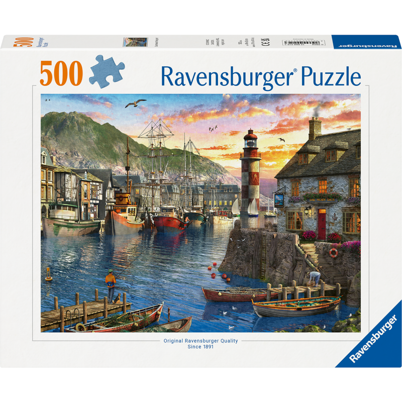 Palapeli Ravensburger 500 palaa Sunrise At The Port