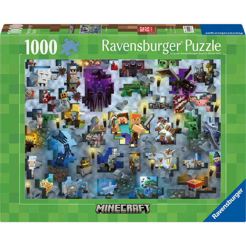 Palapeli Ravensburger 1000 palaa Minecraft Mobs