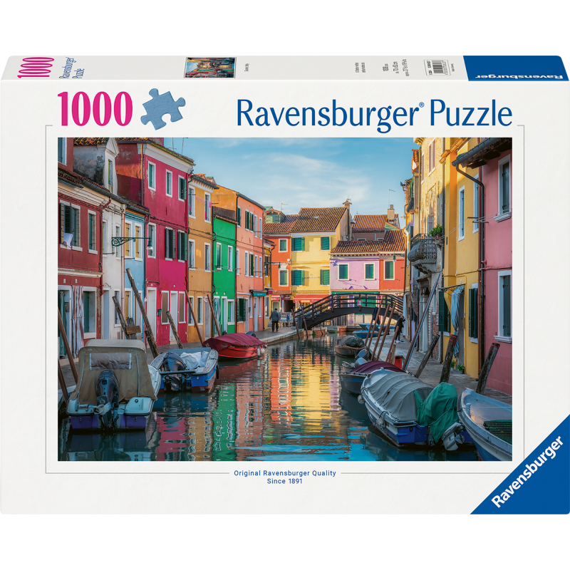 Palapeli Ravensburger 1000 palaa Burano Canal, Venice