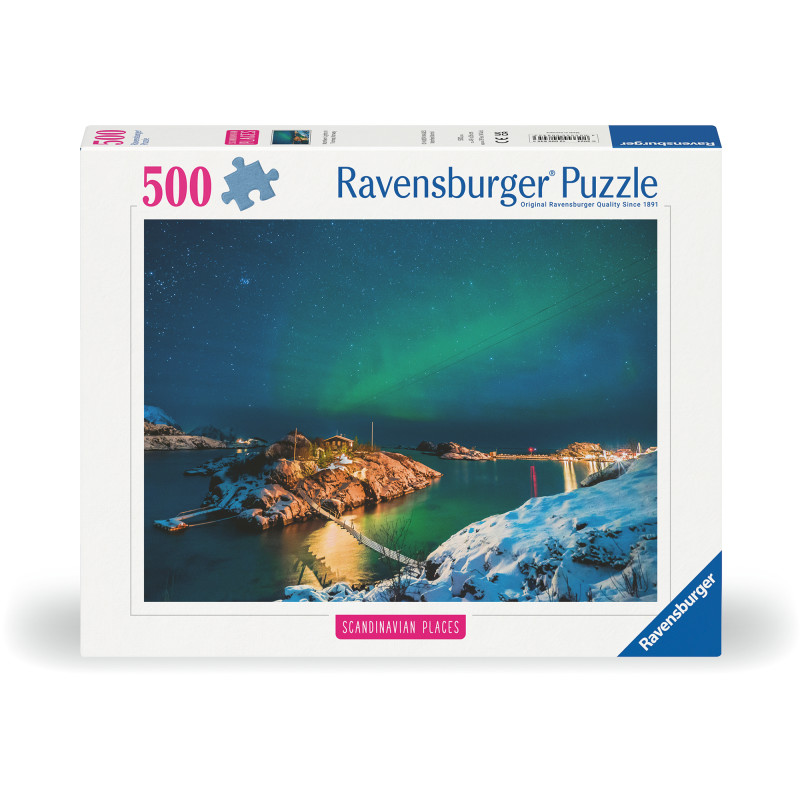 Palapeli Ravensburger 500 palaa Northern Lights In Bergsfjord