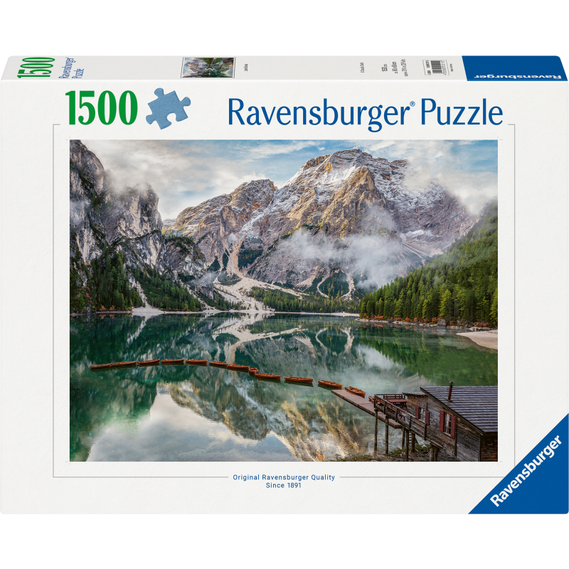 Palapeli Ravensburger 1500 palaa Lake Braies
