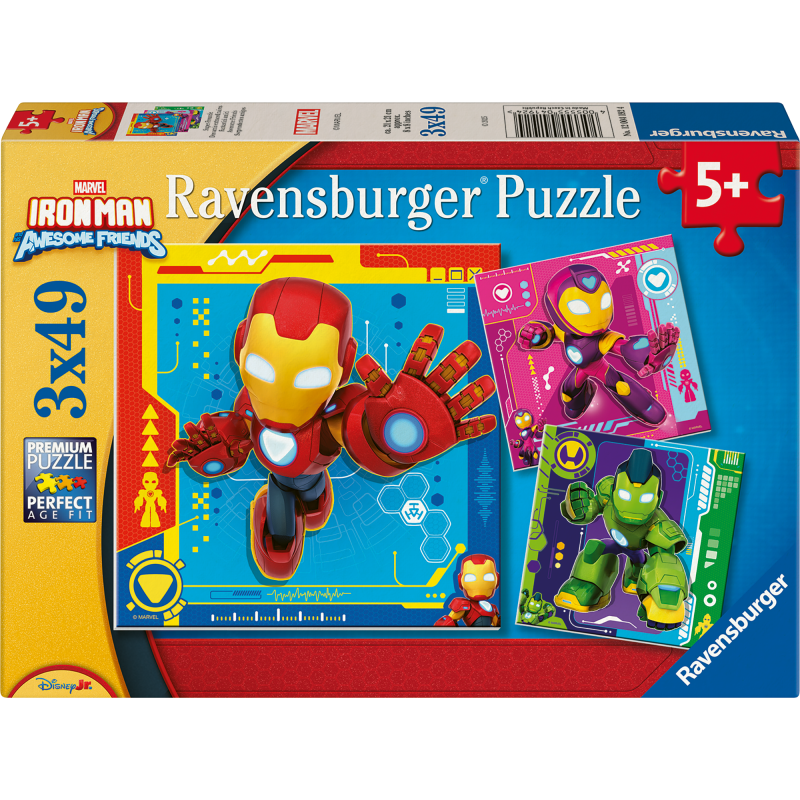 Palapeli Ravensburger 3 x 49 palaa Iron Man & His Awesome Friends