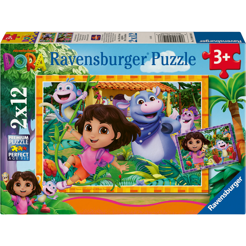Palapeli Ravensburger 2 x 12 palaa Dora the Explorer