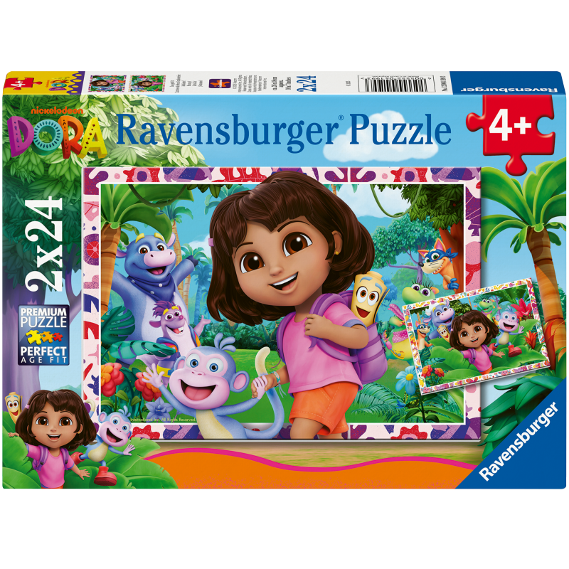 Palapeli Ravensburger 2 x 24 palaa Dora the Explorer