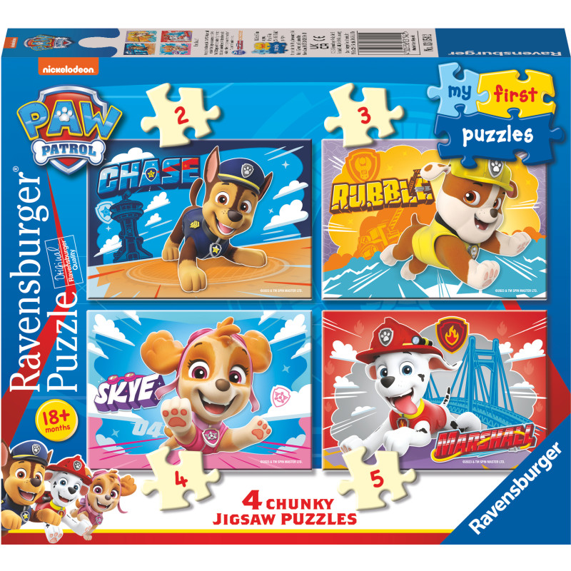 Palapeli Ravensburger 2/3/4/5 palaa Paw Patrol My First Puzzles