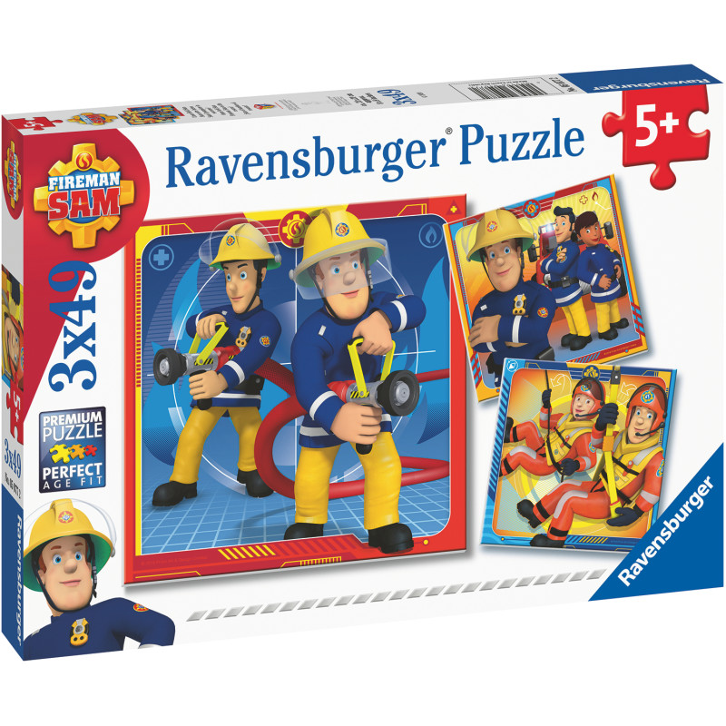 Palapeli Ravensburger Fireman Sam To The Rescue 3x49 palaa