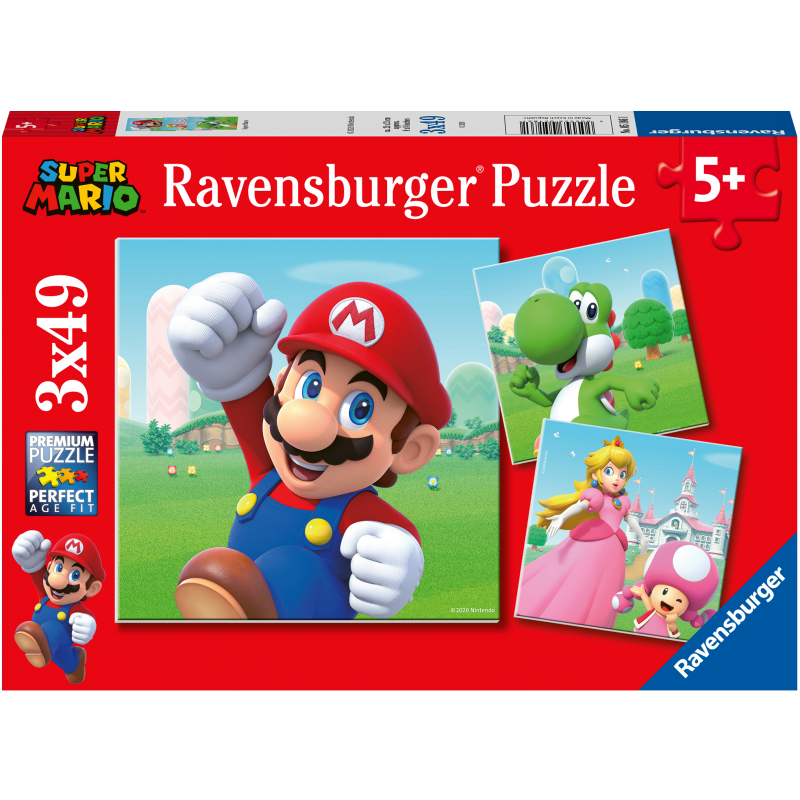 Palapeli Ravensburger Super Mario 3x49 palaa