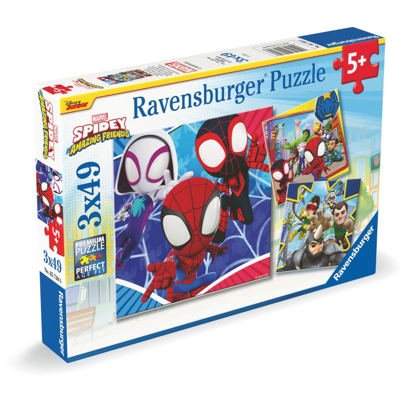 Palapeli Ravensburger 3 x 49 palaa Spidey's Adventures