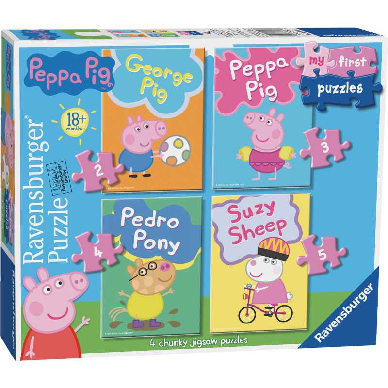 Palapeli Ravensburger 2/3/4/5 palaa Peppa Pig My First Puzzles