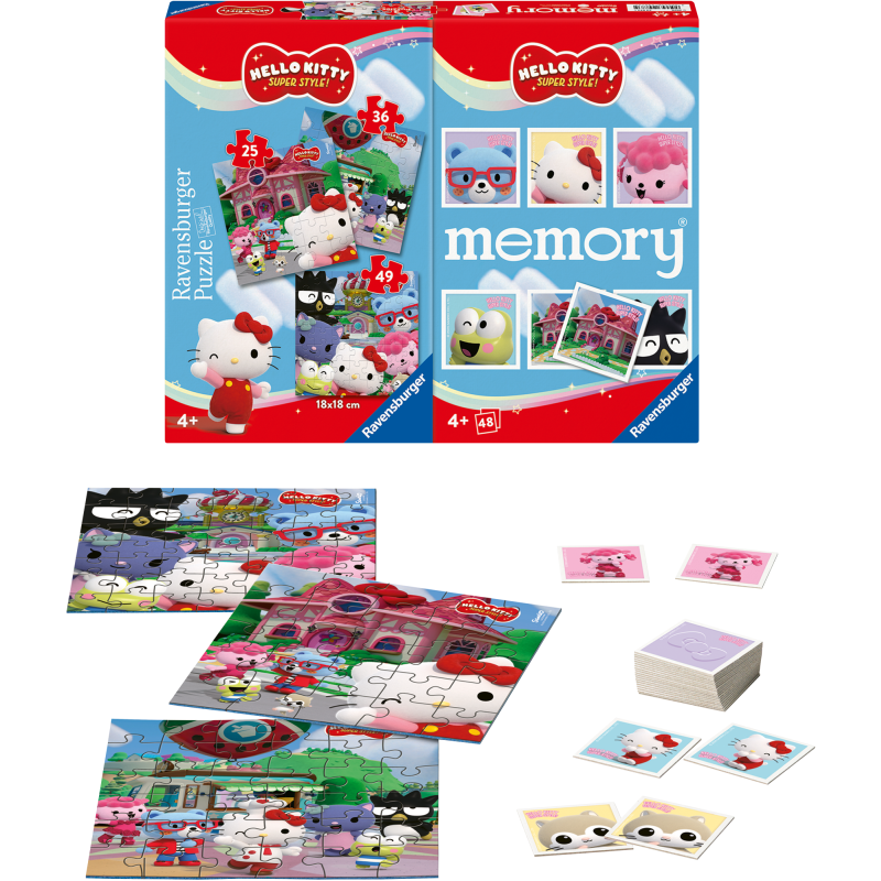 Monipelipakkaus Ravensburger 3+1 Hello Kitty