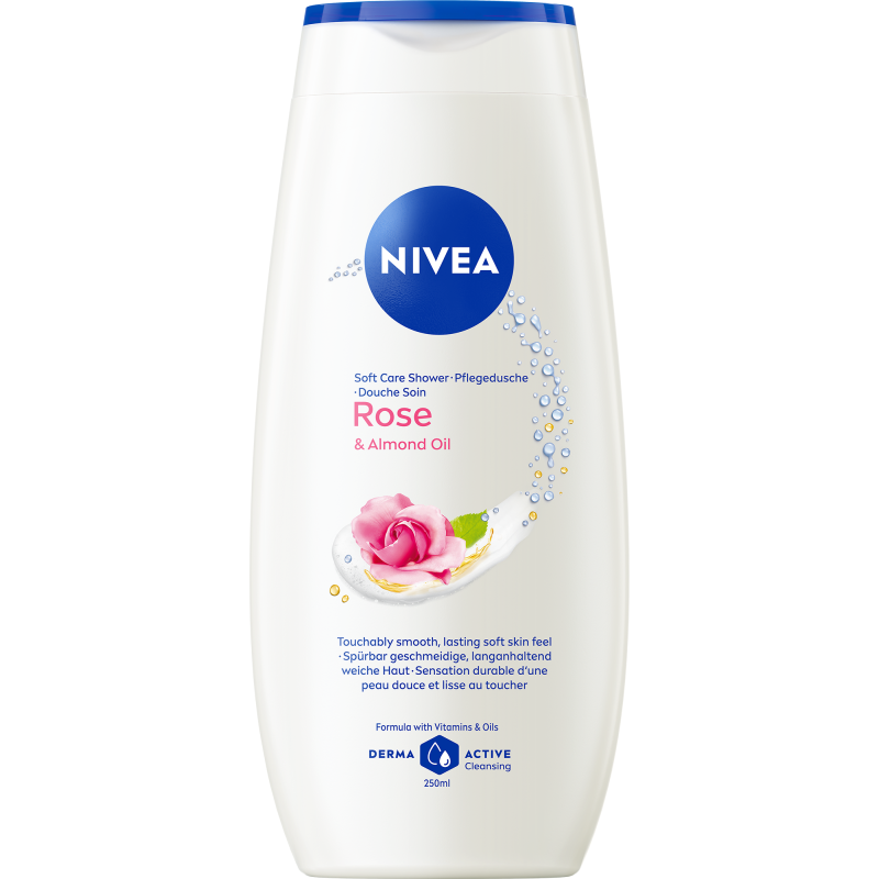 Suihkusaippua Nivea 250 ml Rose & Almond Oil Soft Care
