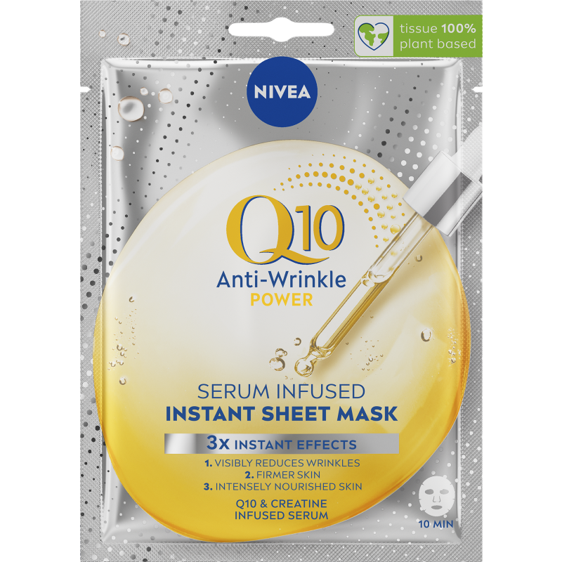 Kasvonaamio Nivea Q10 1 kpl Anti-Wrinkle Power Serum Infused