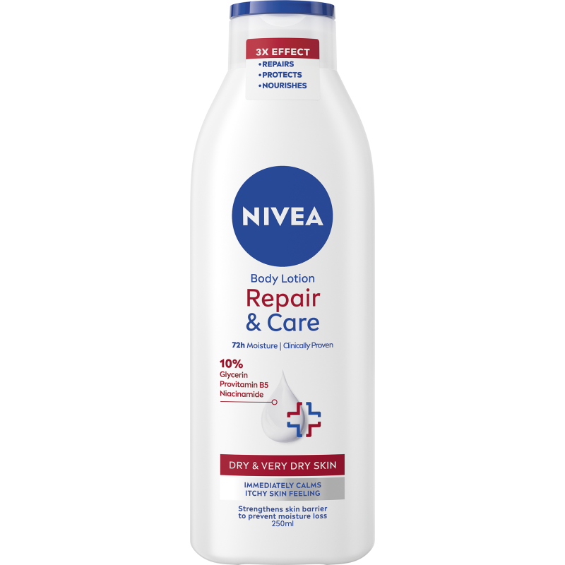 Vartaloemulsio Nivea 250 ml Repair & Care