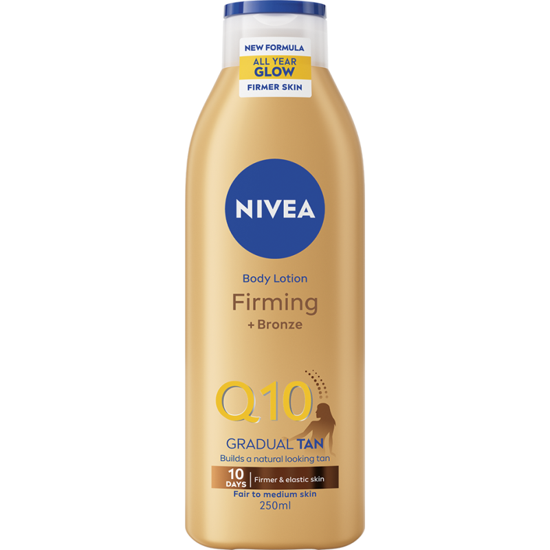 Vartaloemulsio Nivea 250 ml Q10 Firming + Bronze