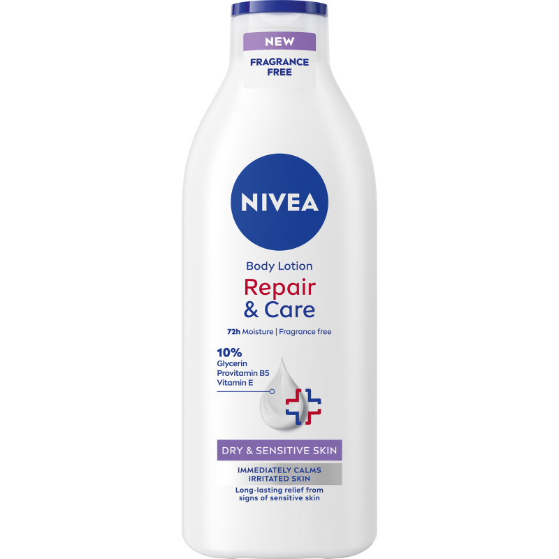 Vartaloemulsio Nivea 400 ml Repair & Care Fragrance Free