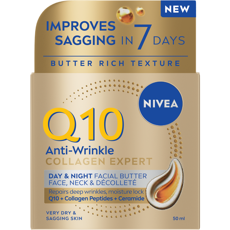 Kasvovoi Nivea Q10 50 ml Anti-Wrinkle Collagen Expert Day & Night Facial Butter