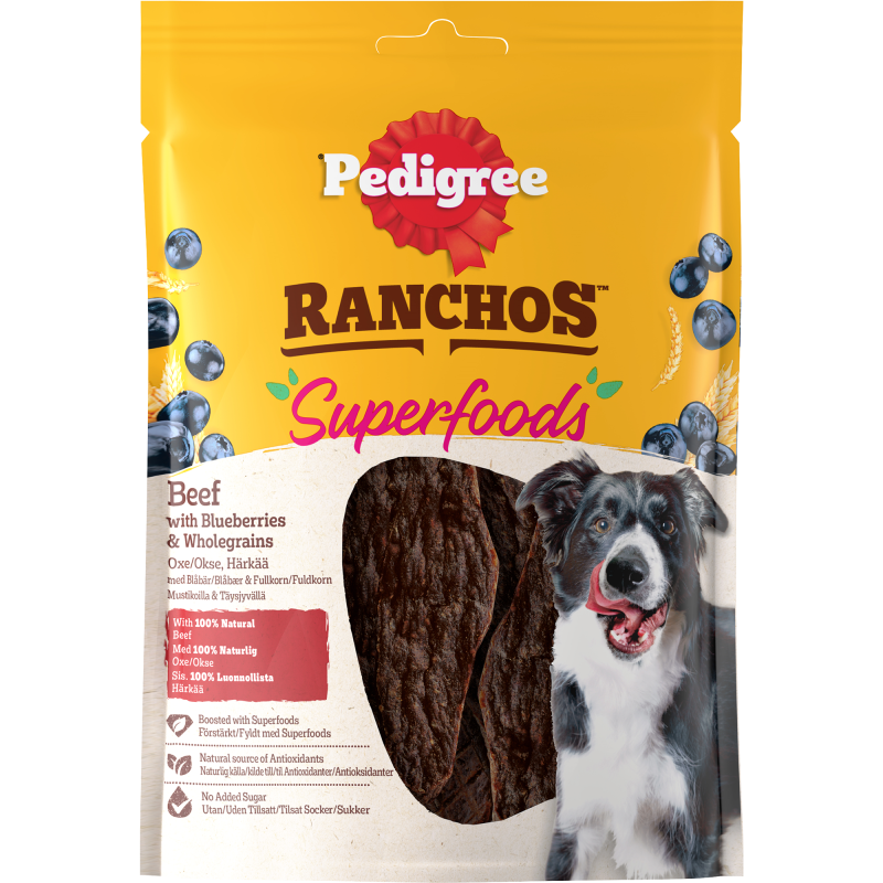 Koiran herkku Pedigree 70 g Ranchos Superfood härkää