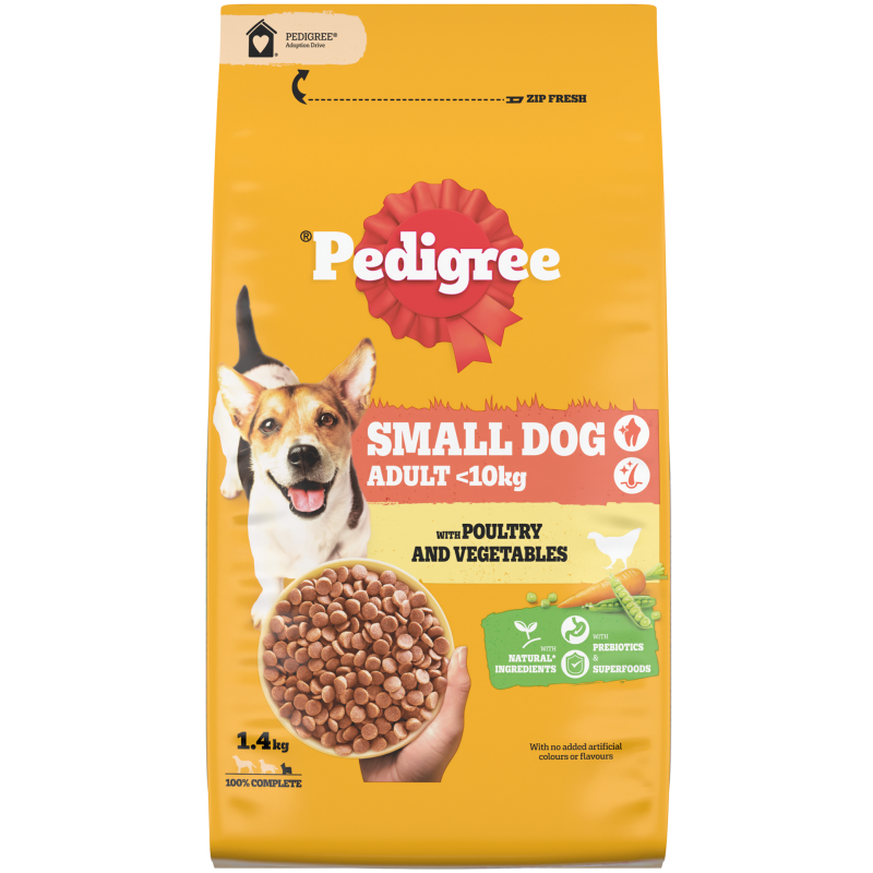 Koiranruoka Pedigree 1,4 kg Small siipikarjaa ja kasviksia