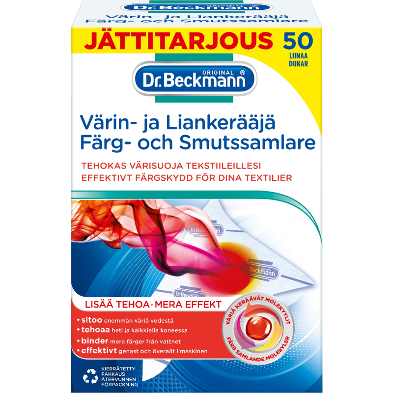 Värin- ja liankerääjäliina Dr Beckmann 50 kpl